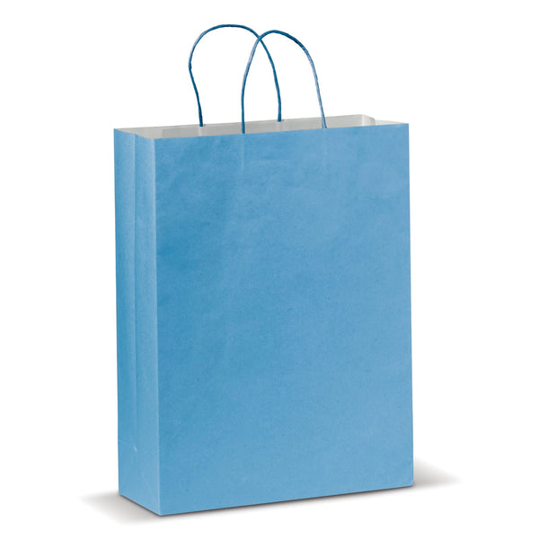 Borsa in carta - Grande 120g/m² azzurro - personalizzabile con logo