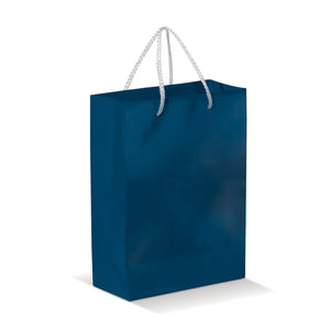Borsa in carta Grande blu navy - personalizzabile con logo