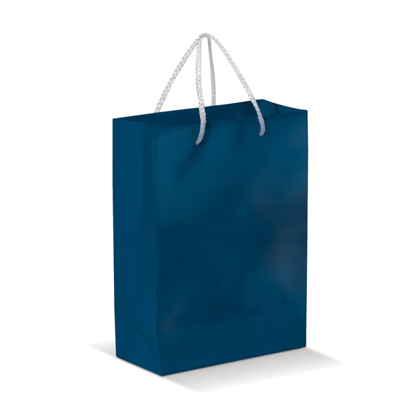 Borsa in carta Grande blu navy - personalizzabile con logo