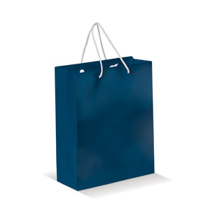 Borsa in carta Media blu navy - personalizzabile con logo
