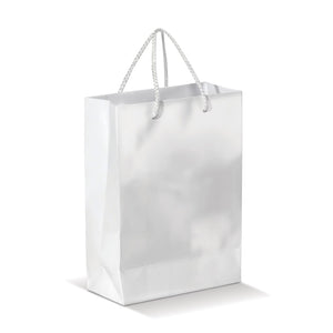 Borsa in carta Piccola Bianco - personalizzabile con logo