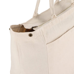 Borsa in cotone con cerniera OEKO-TEX® 39 x 24 x 34 cm 320g/m² beige - personalizzabile con logo