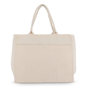 Borsa in cotone con cerniera OEKO-TEX® 39 x 24 x 34 cm 320g/m² beige - personalizzabile con logo