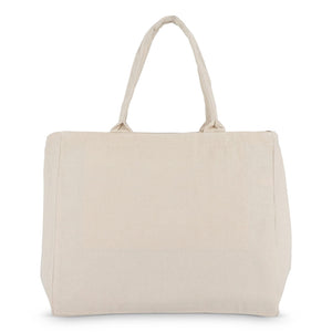 Borsa in cotone con cerniera OEKO-TEX® 39 x 24 x 34 cm 320g/m² beige - personalizzabile con logo