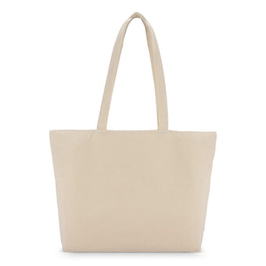 Borsa in cotone con cerniera OEKO-TEX® 47 x 11 x 35 cm 320g/m² beige - personalizzabile con logo
