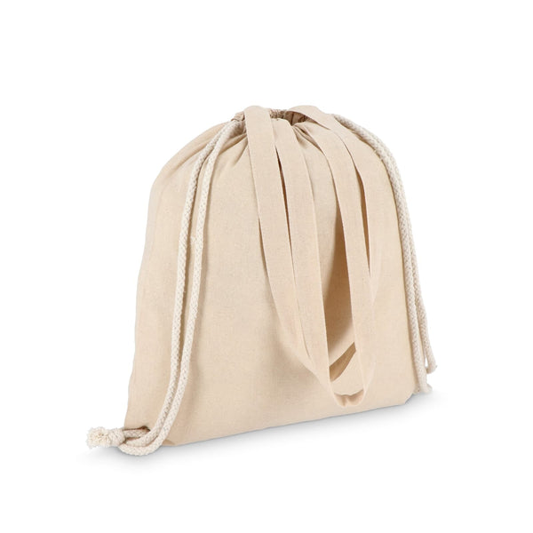 Borsa in cotone con coulisse OEKO-TEX® 38 x 42 cm 140g/m² beige - personalizzabile con logo