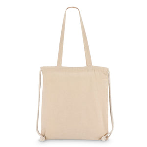 Borsa in cotone con coulisse OEKO-TEX® 38 x 42 cm 140g/m² beige - personalizzabile con logo