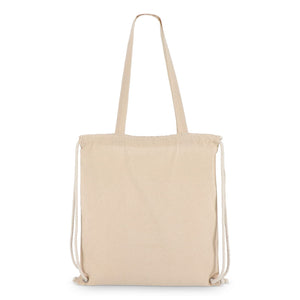 Borsa in cotone con coulisse OEKO-TEX® 38 x 42 cm 140g/m² beige - personalizzabile con logo