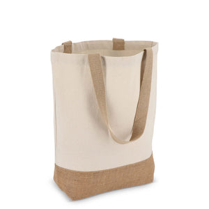 Borsa in cotone e iuta OEKO-TEX® 41 x 13 x 41 cm 320g/m² beige - personalizzabile con logo