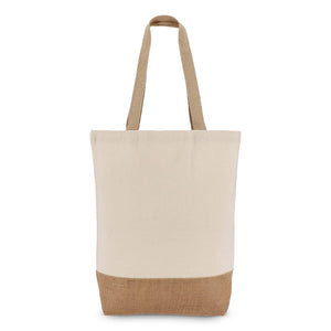 Borsa in cotone e iuta OEKO-TEX® 41 x 13 x 41 cm 320g/m² beige - personalizzabile con logo