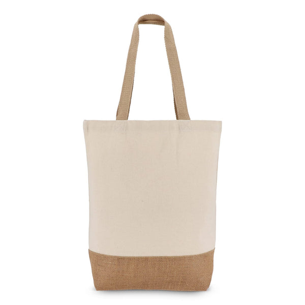 Borsa in cotone e iuta OEKO-TEX® 41 x 13 x 41 cm 320g/m² beige - personalizzabile con logo