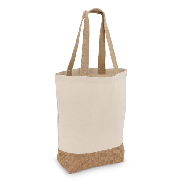 Borsa in cotone e iuta OEKO-TEX® 41 x 13 x 41 cm 320g/m² beige - personalizzabile con logo