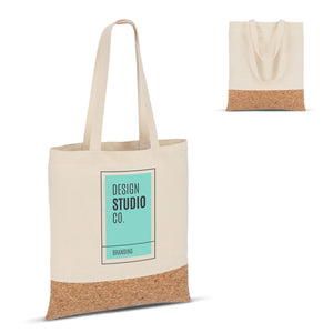 Borsa in cotone e sughero 170g/m² 35 x 40 cm natural - personalizzabile con logo