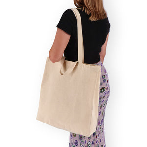 Borsa in cotone OEKO-TEX® 38 x 10 x 42 cm 140g/m² beige - personalizzabile con logo