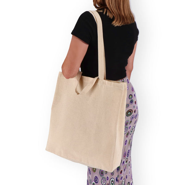 Borsa in cotone OEKO-TEX® 38 x 10 x 42 cm 140g/m² beige - personalizzabile con logo