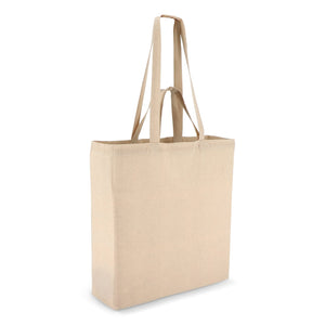 Borsa in cotone OEKO-TEX® 38 x 10 x 42 cm 140g/m² beige - personalizzabile con logo