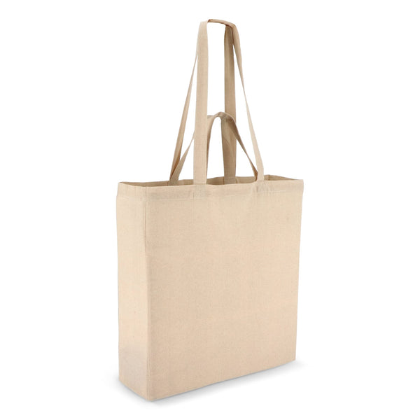 Borsa in cotone OEKO-TEX® 38 x 10 x 42 cm 140g/m² beige - personalizzabile con logo