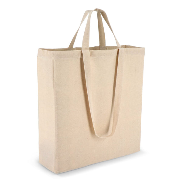 Borsa in cotone OEKO-TEX® 38 x 10 x 42 cm 140g/m² beige - personalizzabile con logo
