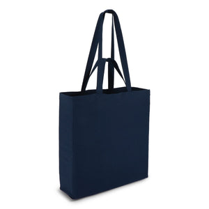 Borsa in cotone OEKO-TEX® 38 x 10 x 42 cm 140g/m² blu navy - personalizzabile con logo
