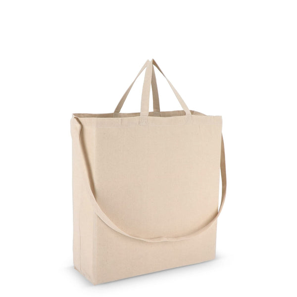 Borsa in cotone OEKO-TEX® 40 x 13 x 44 cm 220g/m² beige - personalizzabile con logo
