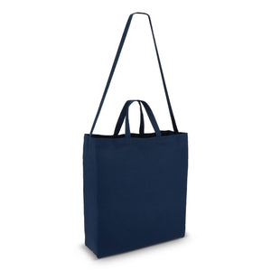 Borsa in cotone OEKO-TEX® 40 x 13 x 44 cm 220g/m² blu navy - personalizzabile con logo