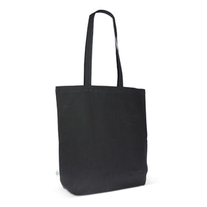 Borsa in cotone organico colore lungo 270g/m² 42x12x43 cm Nero - personalizzabile con logo
