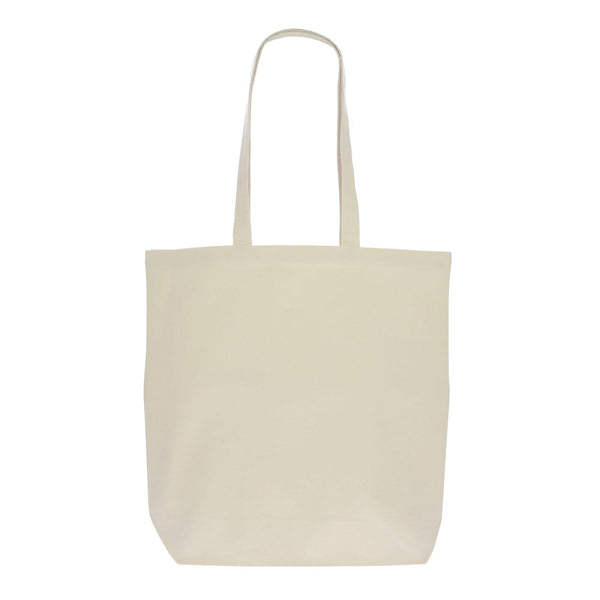 Borsa in cotone organico naturale lunga 270g/m² 42x12x43 cm beige - personalizzabile con logo
