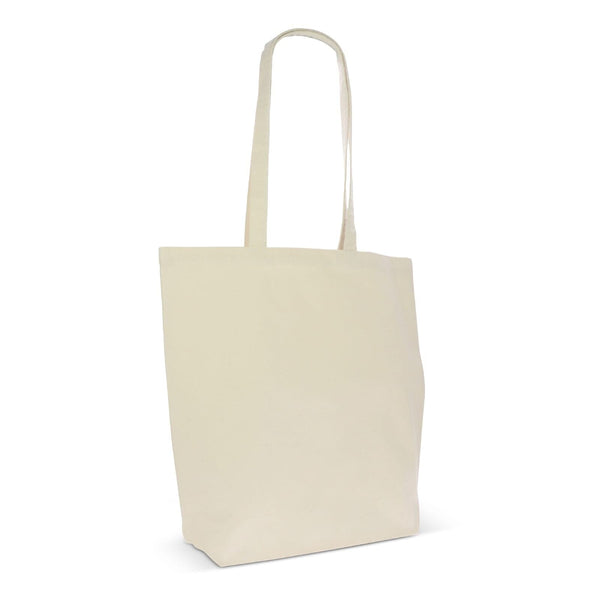 Borsa in cotone organico naturale lunga 270g/m² 42x12x43 cm beige - personalizzabile con logo