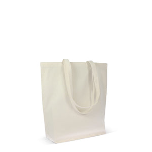Borsa in cotone organico naturale lunga 270g/m² 42x12x43 cm beige - personalizzabile con logo