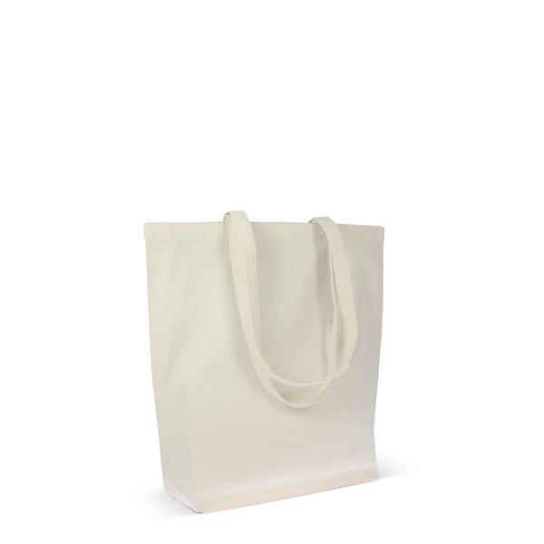 Borsa in cotone organico naturale lunga 270g/m² 42x12x43 cm beige - personalizzabile con logo