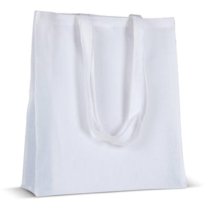 Borsa in cotone riciclato con soffietto 140g/m² 38x10x42cm - personalizzabile con logo