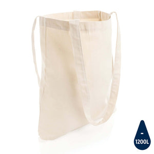 Borsa in cotone riciclato Impact Aware™ bianco - personalizzabile con logo