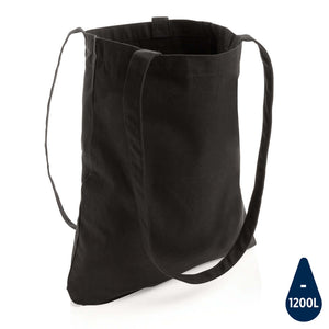 Borsa in cotone riciclato Impact Aware™ nero - personalizzabile con logo