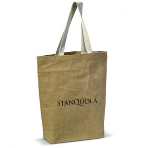 Borsa in juta 340g/m² alluminio - personalizzabile con logo