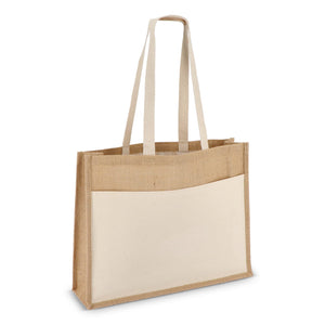 Borsa in iuta OEKO-TEX® 45 x 12 x 35 cm 320g/m² beige - personalizzabile con logo