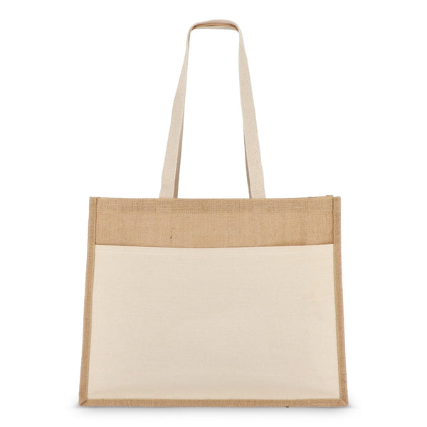 Borsa in iuta OEKO-TEX® 45 x 12 x 35 cm 320g/m² beige - personalizzabile con logo
