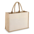 Borsa in juta-cotone OEKO-TEX® 42,5 x 19 x 32 cm 320g/m² Beige - personalizzabile con logo