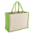Borsa in juta-cotone OEKO-TEX® 42,5 x 19 x 32 cm 320g/m² verde - personalizzabile con logo