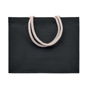 Borsa in juta. Manici in cotone - personalizzabile con logo