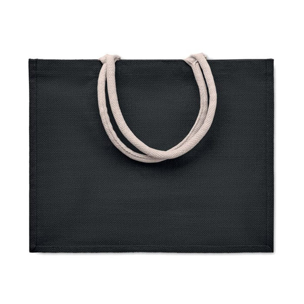 Borsa in juta. Manici in cotone - personalizzabile con logo