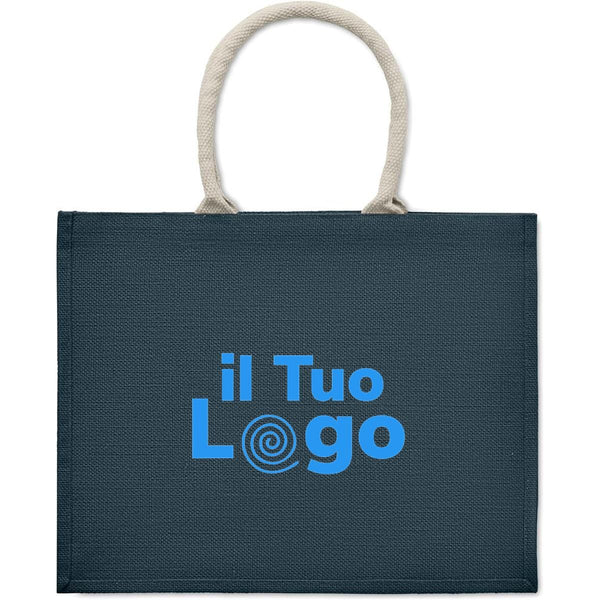Borsa in juta. Manici in cotone - personalizzabile con logo