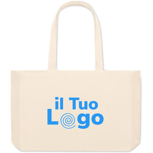 Borsa in tela riciclata 280 g naturale beige - personalizzabile con logo