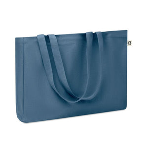 Borsa in tela riciclata 280 g colorata blu - personalizzabile con logo