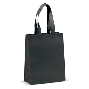 Borsa in TNT laminata 105 g/m² Long Nero - personalizzabile con logo