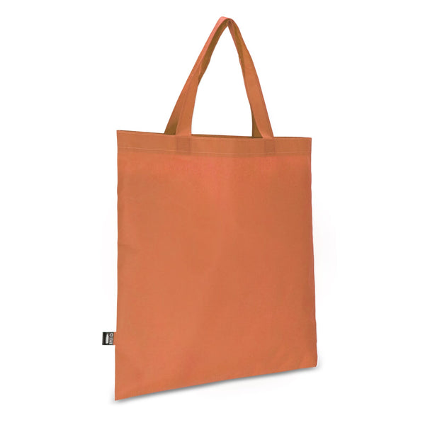 Borsa in TNT RPET con manici corti 38x42 cm 75g/m² Arancione - personalizzabile con logo