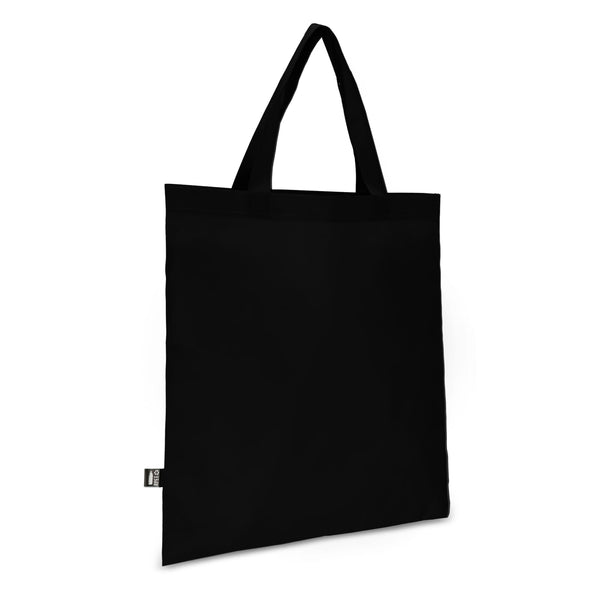 Borsa in TNT RPET con manici corti 38x42 cm 75g/m² Nero - personalizzabile con logo