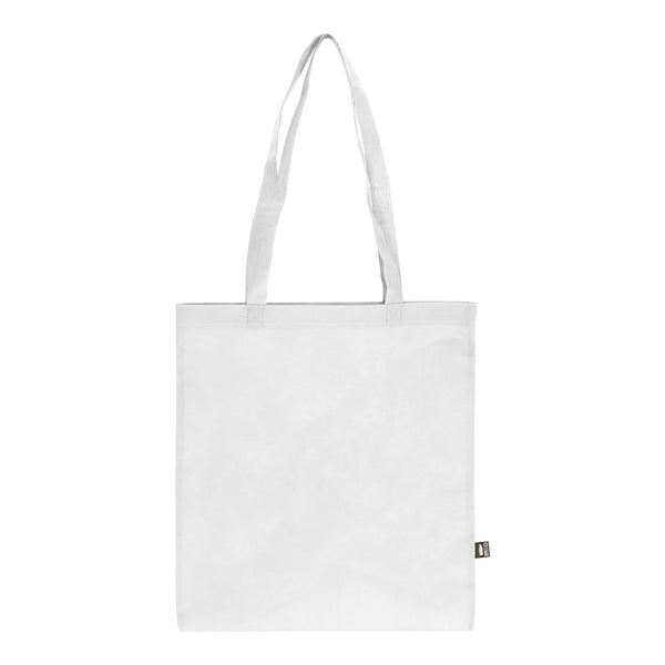 Borsa in TNT RPET con manici lunghi 38x42cm 75g/m² Bianco - personalizzabile con logo