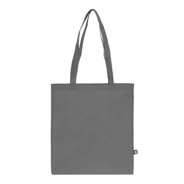Borsa in TNT RPET con manici lunghi 38x42cm 75g/m² Grigio - personalizzabile con logo
