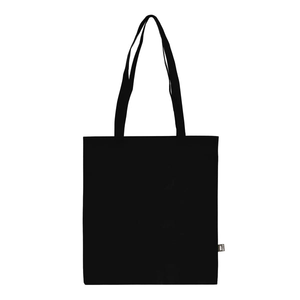 Borsa in TNT RPET con manici lunghi 38x42cm 75g/m² Nero - personalizzabile con logo
