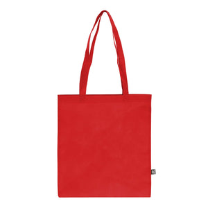 Borsa in TNT RPET con manici lunghi 38x42cm 75g/m² Rosso - personalizzabile con logo